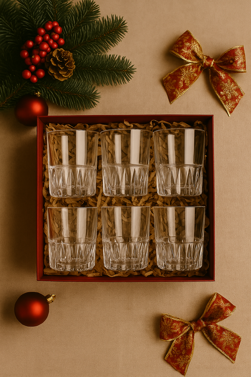 Kit Regalo Natalizio – 6 Bicchieri